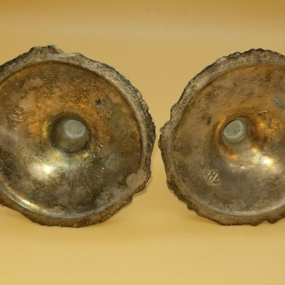 Benedict Proctor Accents Antique Silverplate Ep Lead Candle Holders